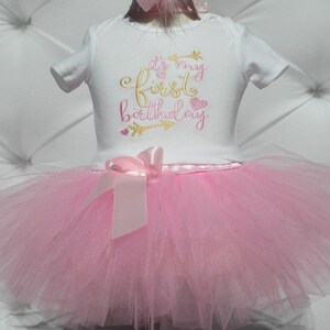 wild one birthday girl.It's my first birthday tutu outfit,cute 1st birthday,pink and gold,,first birthday princess dress,first birthday image 10