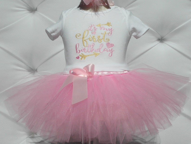 wild one birthday girl.It's my first birthday tutu outfit,cute 1st birthday,pink and gold,,first birthday princess dress,first birthday image 10