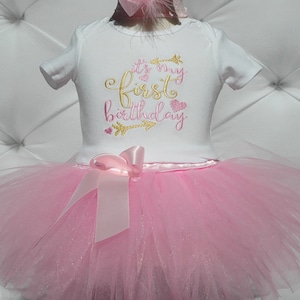 wild one birthday girl.It's my first birthday tutu outfit,cute 1st birthday,pink and gold,,first birthday princess dress,first birthday image 1