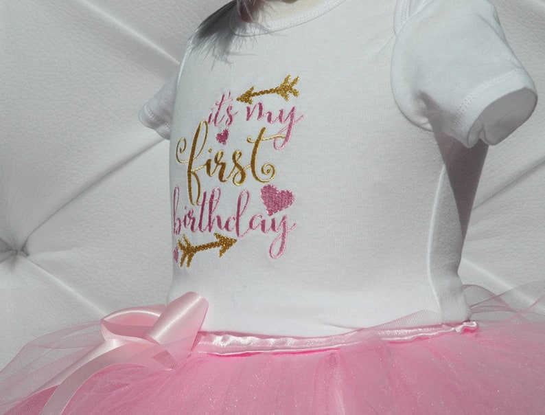 wild one birthday girl.It's my first birthday tutu outfit,cute 1st birthday,pink and gold,,first birthday princess dress,first birthday image 6