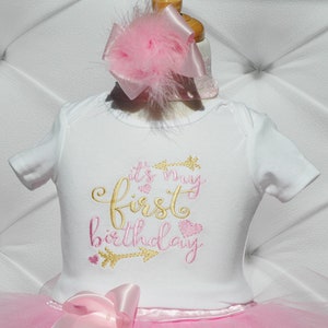wild one birthday girl.It's my first birthday tutu outfit,cute 1st birthday,pink and gold,,first birthday princess dress,first birthday image 2