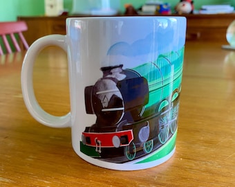 Flying Scotsman Steam Engine Mug, Train Cup