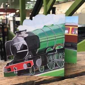 Flying Scotsman Steam Train Greetings Card, Birthday Card, Father’s Day Card