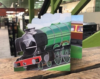 Flying Scotsman Steam Train Greetings Card, Birthday Card, Father’s Day Card