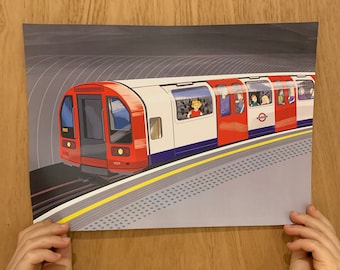London Underground Train A4 Poster Print