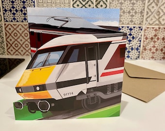 InterCity 225 Train Card: Class 91 Electric Locomotive Greetings