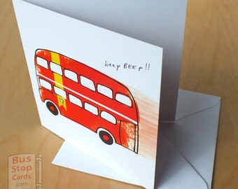 Routemaster London Bus Blank Greetings Card