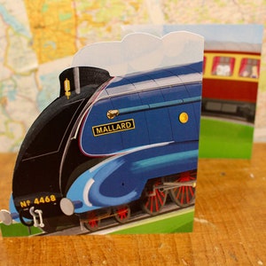 Mallard Steam Train Class A4 Greetings Card, Fathers Day Card image 1