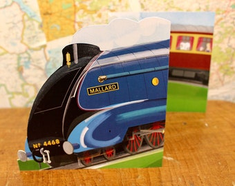 Mallard Steam Locomotive Class A4 Greetings Card, Train Father’s Day Card
