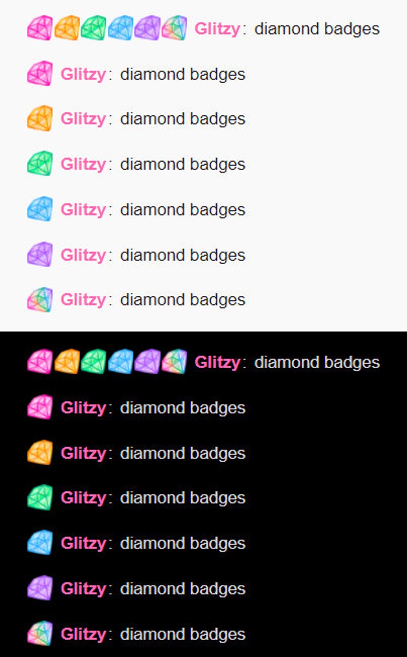 Diamonds Twitch Sub Bit Badges Premade Etsy