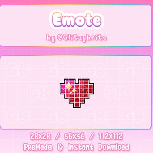 Red Pixel Heart - Twitch Emote Premade Streamer