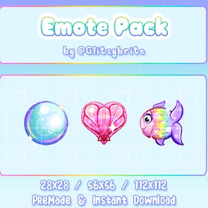 Mermaid Emotes - Twitch Emote Premade Affiliate Partner Streamer Discord