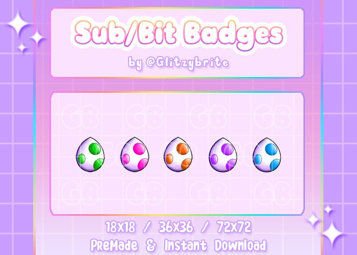 Yoshi Egg Twitch Sub Badges – Yukia Sho Studios