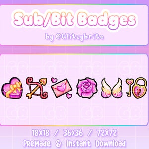Valentine's Day Badges - Twitch Sub Cheer Premade