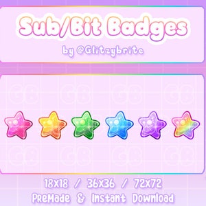 Stars - Twitch Sub Bit Badges Premade