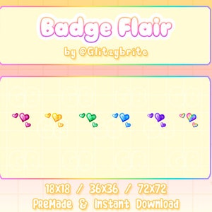 Hearts Flair - Twitch Sub Badge Flair Tier 2 Tier 3
