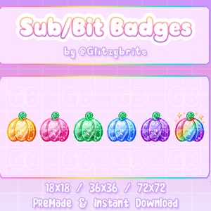 Pumpkins - Twitch Sub Cheer Bit Badges Premade