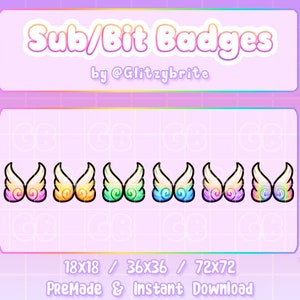 Wings Badges - Twitch Sub Cheer Bit Premade