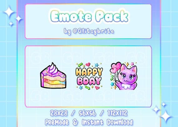 Birthday Emotes - Twitch Emote Premade Affiliate Partner Streamer Discord