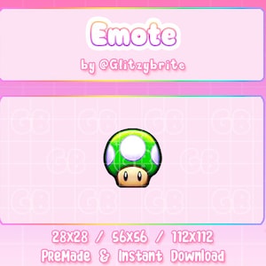 1 Up Mushroom - Twitch Emote Premade Super Mario