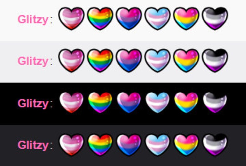 Pride Flag Hearts Twitch Emote Premade Affiliate Partner image 2