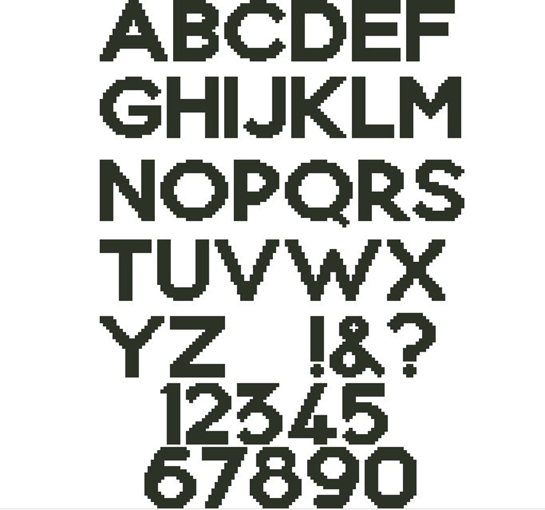 Cross Stitch Alphabet Pattern, Embroidery Pattern, 19 Stitches Tall