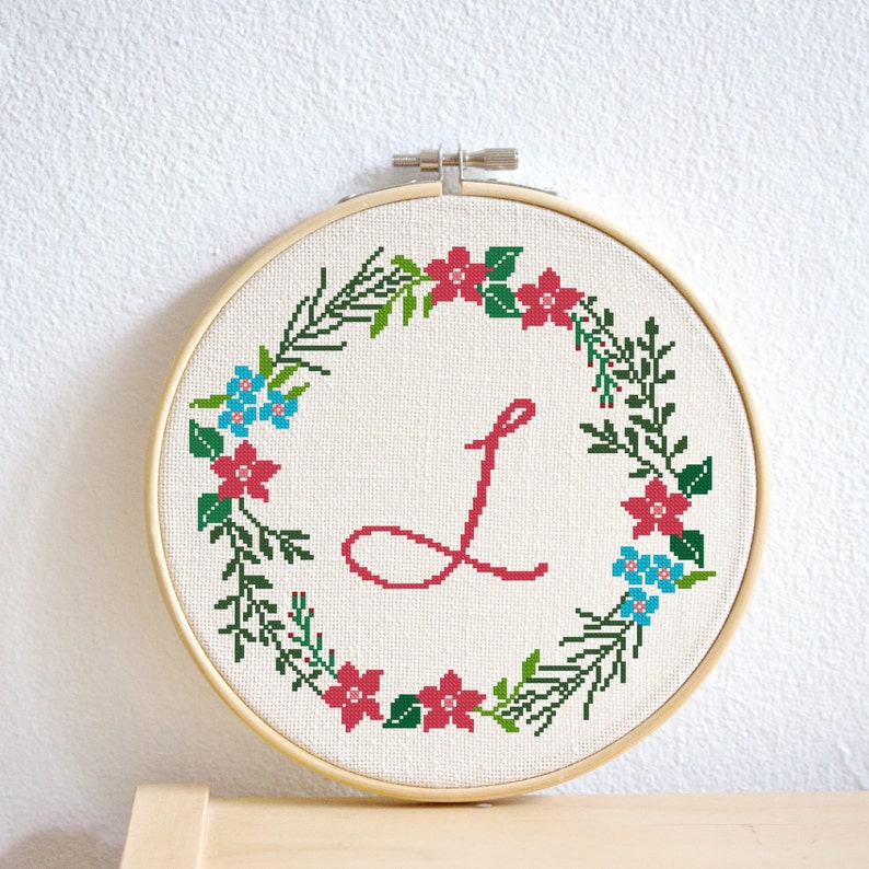 Cross stitch pattern floral wreath embroidery pattern pdf etsy Cross stitch pattern floral wreath embroidery pattern pdf etsy