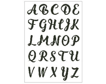 Cross stitch alphabet pattern, embroidery pattern, 40 stitches tall, Capital letters only, Pdf - PATTERN ONLY (Alph_B40co)