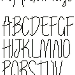 Cross stitch alphabet pattern, embroidery pattern, 30 stitches tall, Pdf PATTERN ONLY Alph_CS30 image 2