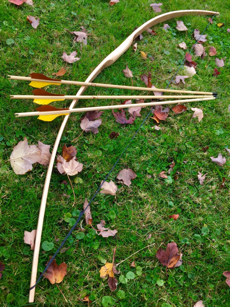 71 Bow & Arrow Combo Longbow 3 Arrows imagem 2