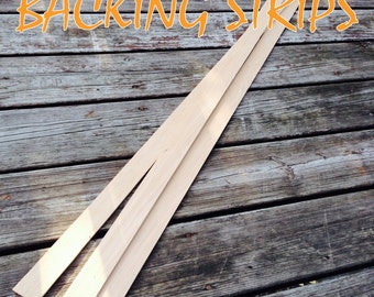 2 x Premium Grain Hickory Backing Strip - Perfect for Hickory Bows - Custom Wood Archery