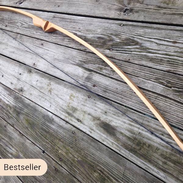 64" Competition or Hunting Bow - Hickory Longbow - Custom Wood Archery