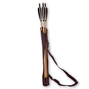 4-Arrow Waist Quiver For Recurve Bows - PU Leather Quick Release Archery Holder For Hunting