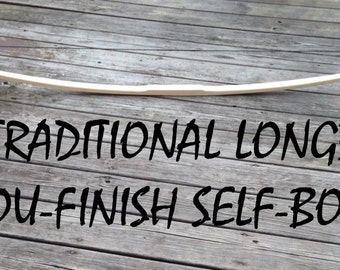 71" You-Finish Competition or Hunting Bow - Hickory Longbow - Custom Wood Archery