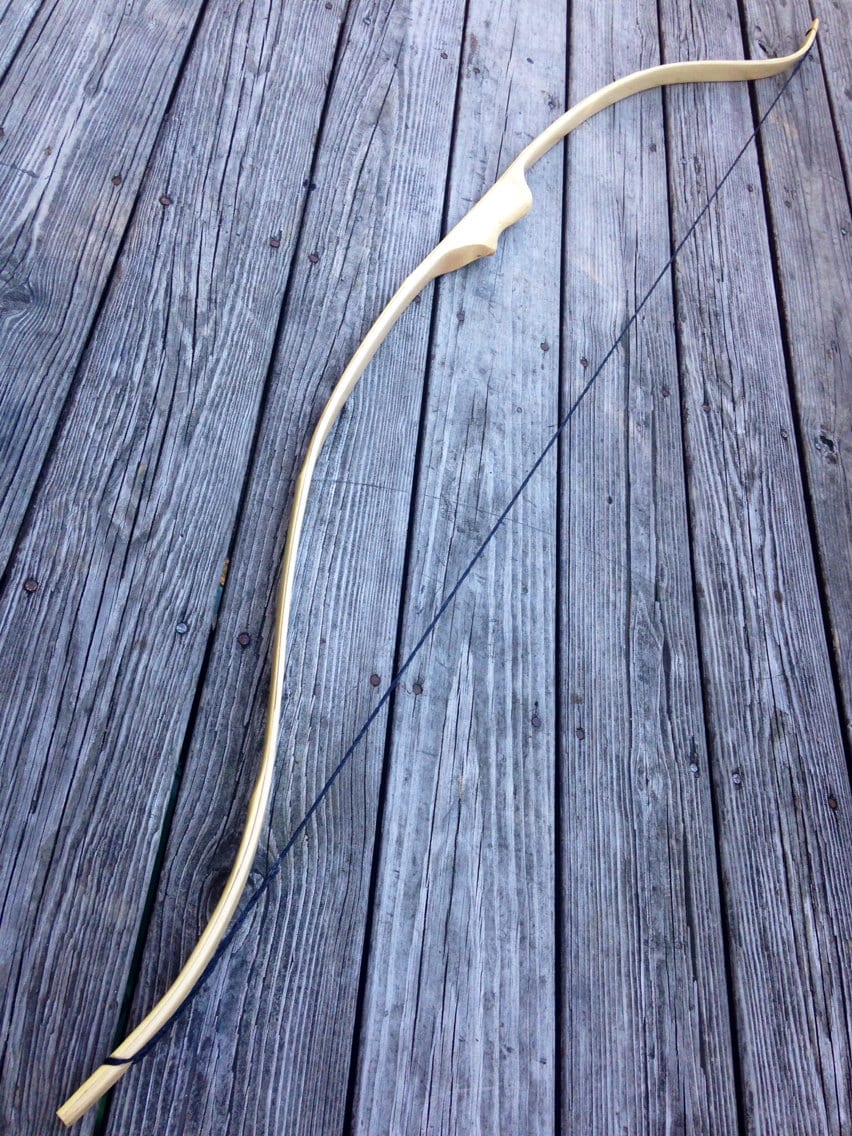64" Bamboo Backed Hickory Recurve - Competition or Hunting Bow - Custom Wood Archery