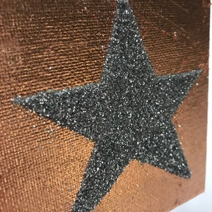 Silver glitter star canvas, Star Canvas, Twinkle Twinkle Little Star, Star canvas, Star glitter canvas, Star Canvas art, Silver star art image 5