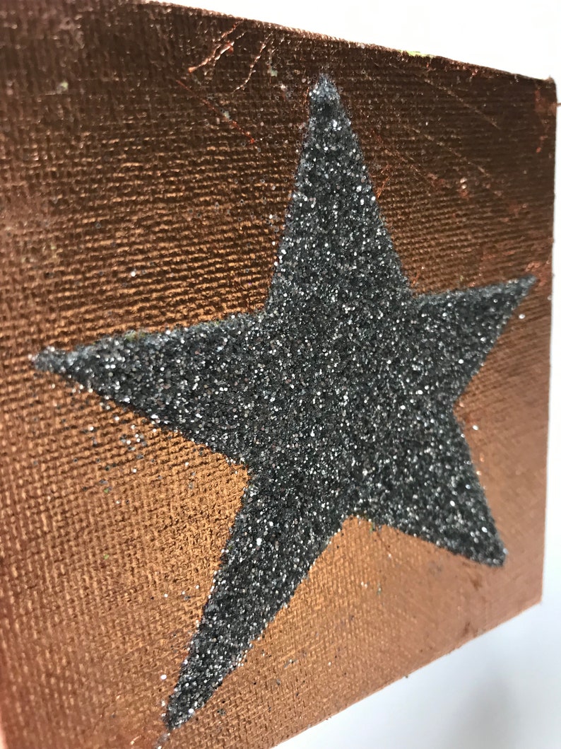 Silver glitter star canvas, Star Canvas, Twinkle Twinkle Little Star, Star canvas, Star glitter canvas, Star Canvas art, Silver star art image 5