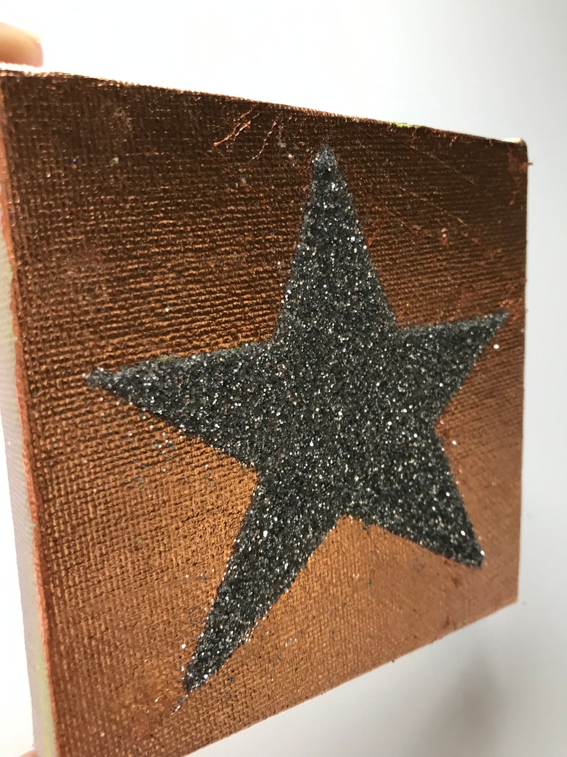 Silver glitter star canvas, Star Canvas, Twinkle Twinkle Little Star, Star canvas, Star glitter canvas, Star Canvas art, Silver star art image 4