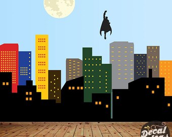 gotham city skyline etsy