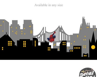 gotham city skyline etsy