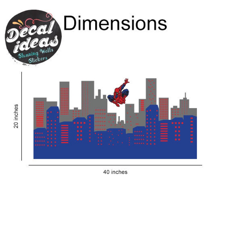 City skyline superhero wall decals Marvel wall decals Etsy