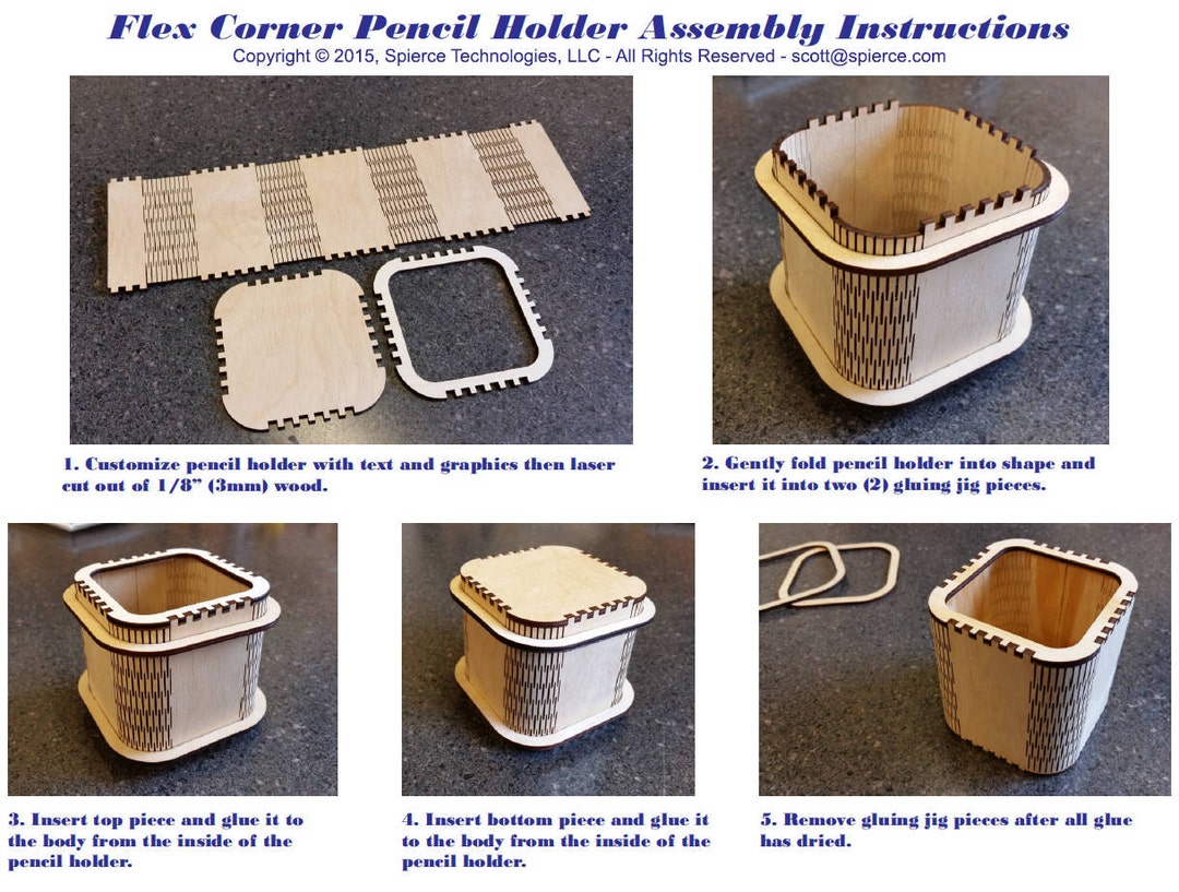 Pencil Holder Laser Cutter Pattern Download - Etsy