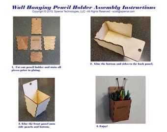 Wall Hanging Pencil Holder Laser Cutter Pattern Download