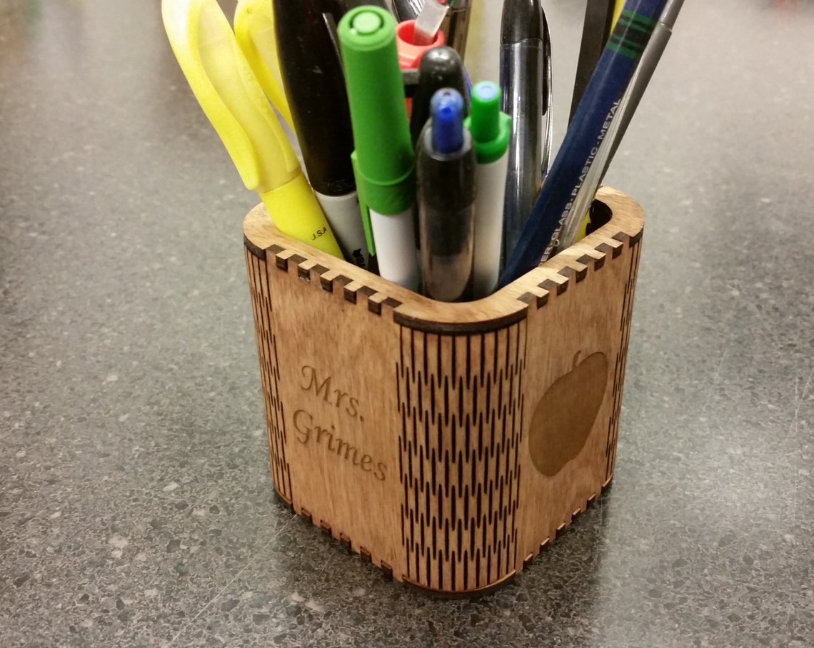 Pencil Holder Laser Cutter Pattern Download - Etsy