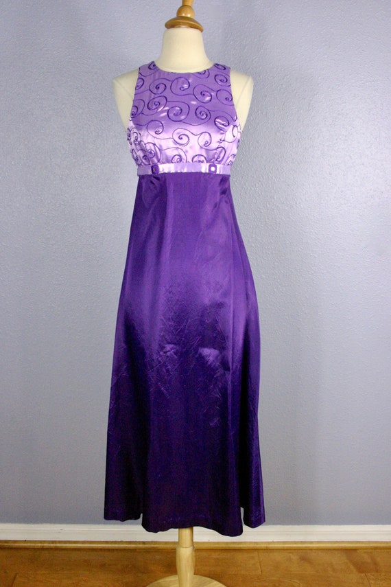 90s purple prom dress FREE SHIPPING Vintage 90s Purple and Black Mesh