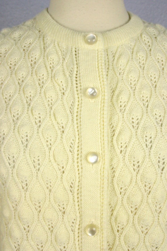 Vintage 1960s Cardigan 60s Open Knit MOD Sweater … - image 10