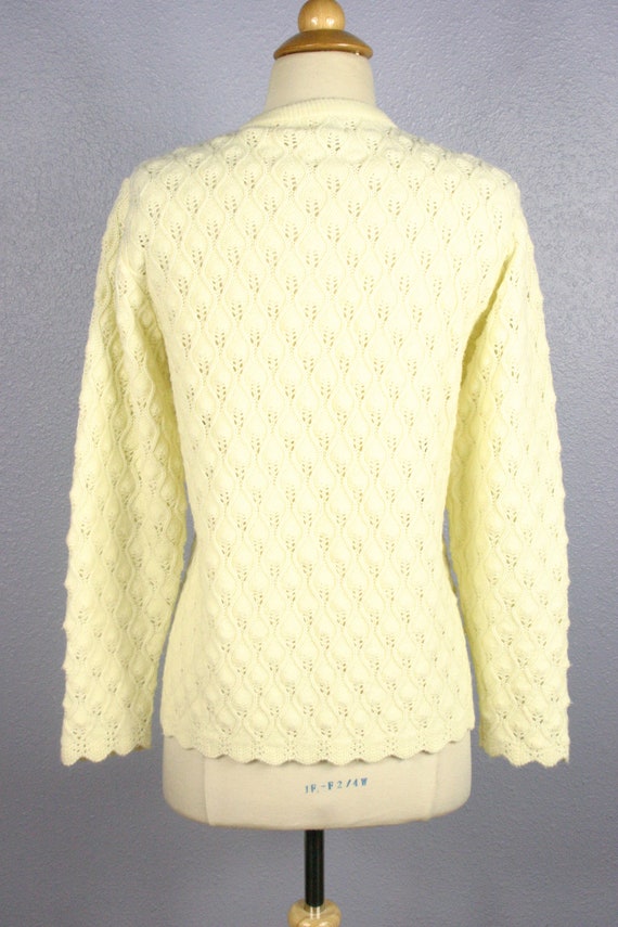 Vintage 1960s Cardigan 60s Open Knit MOD Sweater … - image 2