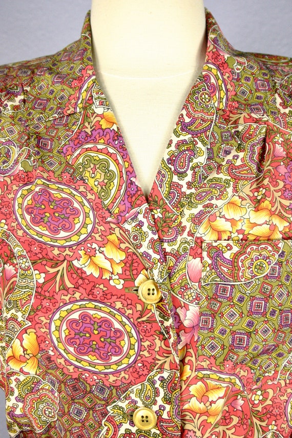 Vintage 70s Shirt Dress Secretary Dress MOD Dress… - image 2
