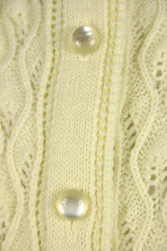 Vintage 1960s Cardigan 60s Open Knit MOD Sweater … - image 3