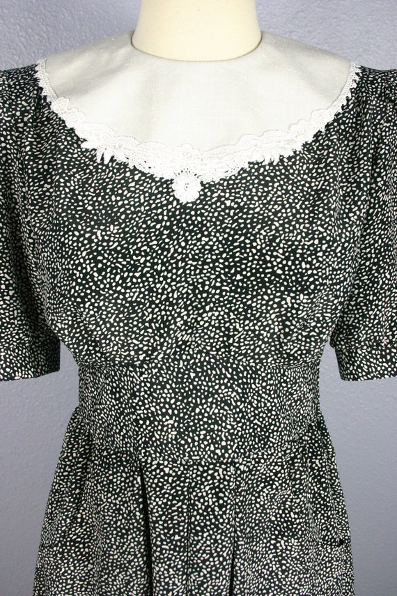 Vintage 80s Dress SECRETARY Dress Polka Dot Dress… - image 6